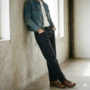Levis 550 Jeans Mens W34 L29 Relaxed Fit Tapered Leg Black Denim Classic‎ Grunge